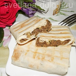 Лаваш с сыром и печенью