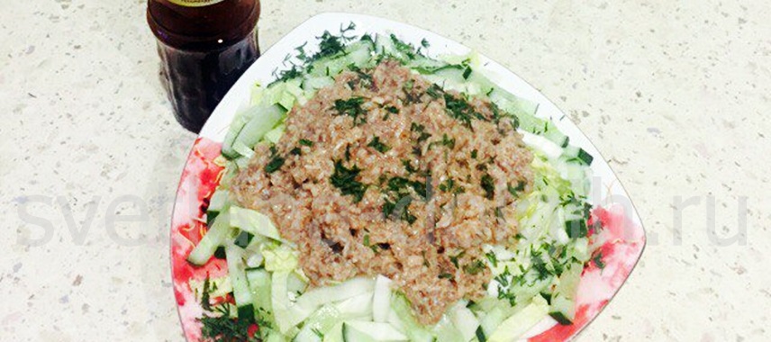 Салат с тунцом и огурцом